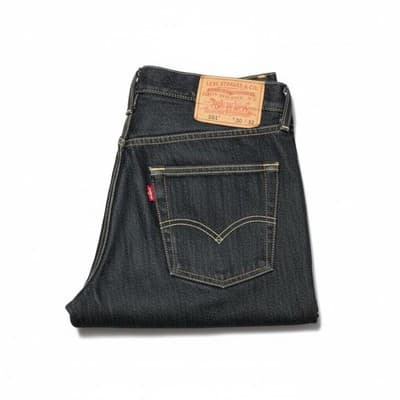 Levis 501 Jeans Original Shrink To Fit Straight Leg Button Fly 100% Cotton 30-32 - Thumbnail 4