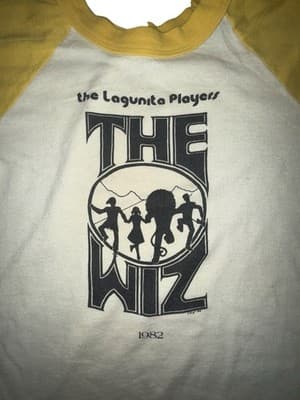 Vintage 1982 The Wiz LaGunte Players Raglan T-Shirt Yellow/White Theater Musical - Thumbnail 5