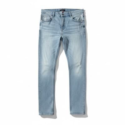 Tommy Hilfiger Men’s Slim Stretch Jeans Light Wash Distressed 36x34 - Image 1