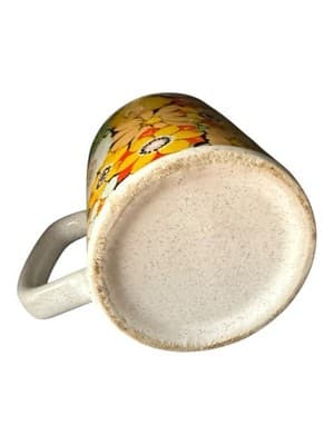 Vintage Floral Coffee Mug Colorful Flowers Ceramic Cup - Thumbnail 3