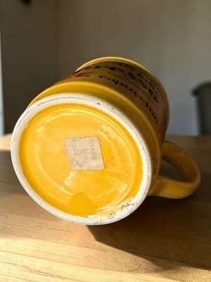 Vintage Coffee Words Mug Espresso Latte Cappuccino Yellow Ceramic Cup - Thumbnail 5