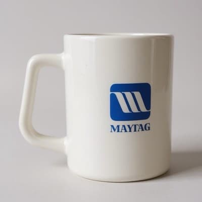 Vintage Federal Glass Maytag Ol’ Lonely Repairman Mug Milk Glass Advertising - Thumbnail 3