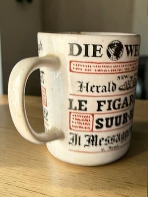 Vintage Newspaper Print Coffee Mug World Newspapers Historic Headlines Ceramic - Thumbnail 5