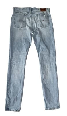 Tommy Hilfiger Men’s Slim Stretch Jeans Light Wash Distressed 36x34 - Thumbnail 3
