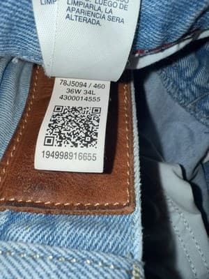 Tommy Hilfiger Men’s Slim Stretch Jeans Light Wash Distressed 36x34 - Thumbnail 10