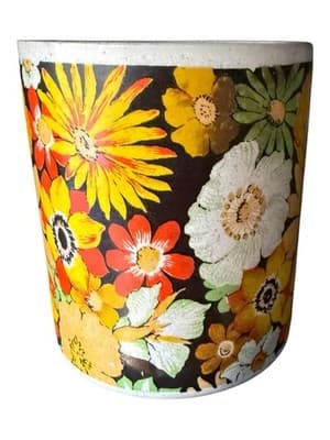 Vintage Floral Coffee Mug Colorful Flowers Ceramic Cup - Thumbnail 2