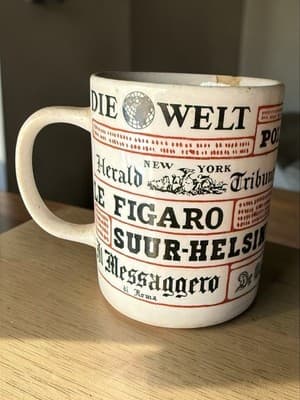 Vintage Newspaper Print Coffee Mug World Newspapers Historic Headlines Ceramic - Thumbnail 4