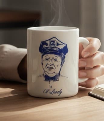 Vintage Federal Glass Maytag Ol’ Lonely Repairman Mug Milk Glass Advertising - Image 1