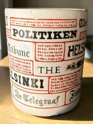 Vintage Newspaper Print Coffee Mug World Newspapers Historic Headlines Ceramic - Thumbnail 3