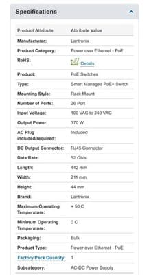 Lantronix SM24TAT2SA 24 Port PoE Switch - Thumbnail 6