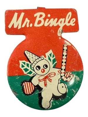 Vintage 1950s-60s Mr. Bingle Litho Pinback Button by L.J. Imber Co., Chicago - Image 1