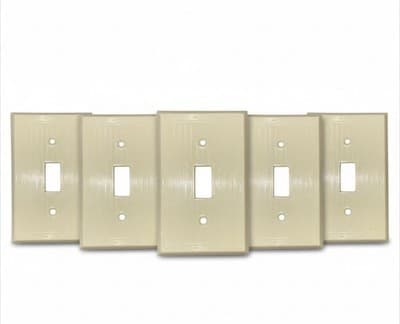 Vintage Art Deco Ivory Phenolic Toggle Switch Wall Plates Set of 5 Meritline - Image 1
