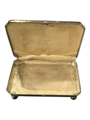 Antique Engraved Silverplate Trinket Box w/ Original Note Provenance - Thumbnail 9