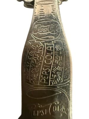 Vintage Pepsi-Cola Bottle Opener w/ Pocket Knife on Ball Chain Keychain - Thumbnail 4