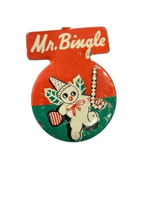 Vintage 1950s-60s Mr. Bingle Litho Pinback Button by L.J. Imber Co., Chicago - Thumbnail 7