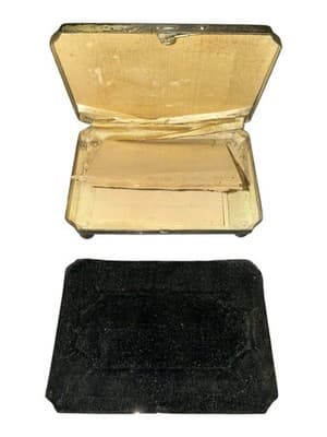 Antique Engraved Silverplate Trinket Box w/ Original Note Provenance - Thumbnail 8