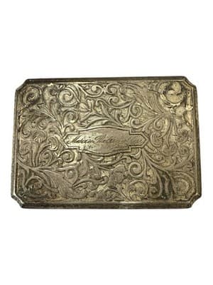 Antique Engraved Silverplate Trinket Box w/ Original Note Provenance - Thumbnail 2