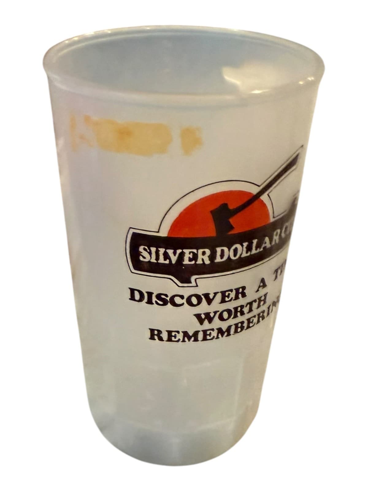 Vintage Silver Dollar City Super Mug Souvenir Frosted Plastic Mug Train Logo - Thumbnail 2