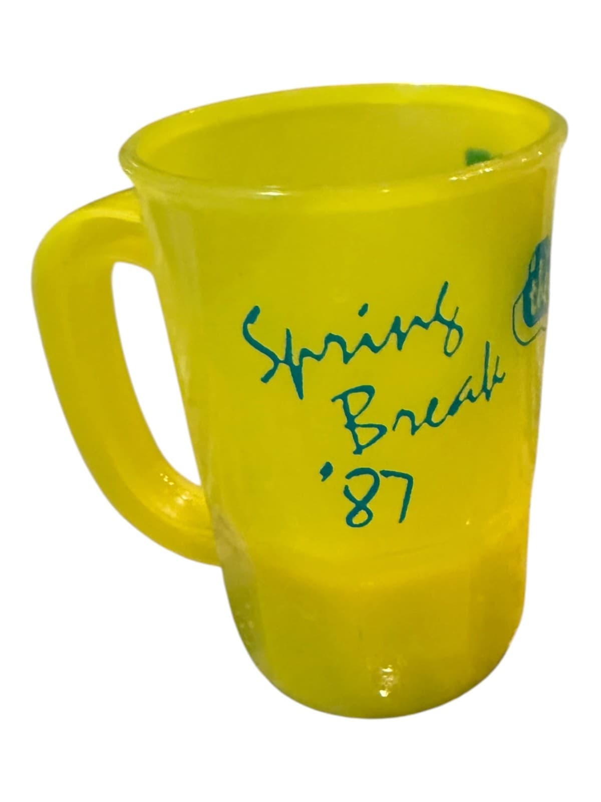 VTG The Other Place Rocks Daytona Spring Break '87 Plastic Yellow Souvenir Mug - Thumbnail 3