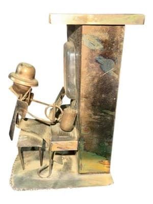 VTG Sankyo Metal Copper Piano Player The Sting Entertainer Wind-Up Music Box - Thumbnail 7
