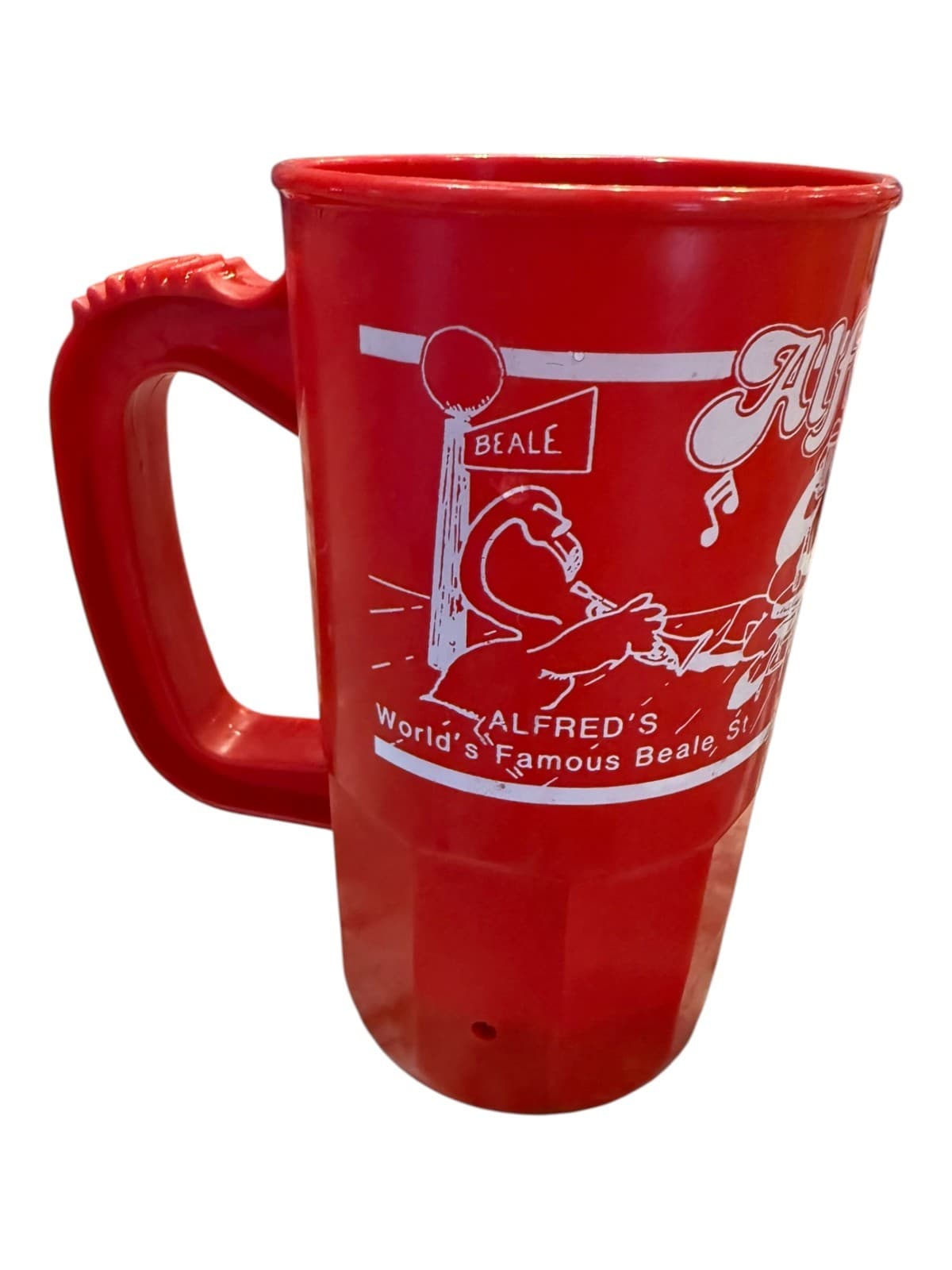 Vintage Alfred’s World Famous Beale St Harmony Red Plastic Souvenir Mug - Thumbnail 2