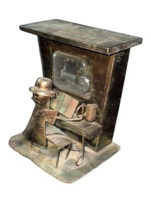 VTG Sankyo Metal Copper Piano Player The Sting Entertainer Wind-Up Music Box - Thumbnail 4