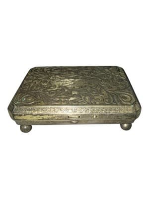 Antique Engraved Silverplate Trinket Box w/ Original Note Provenance - Thumbnail 5