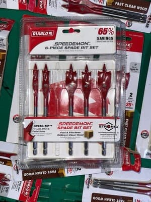 Diablo Speedemon Spade Drill Bit Lot Wood Bits Assorted Sizes New Packs - Thumbnail 6
