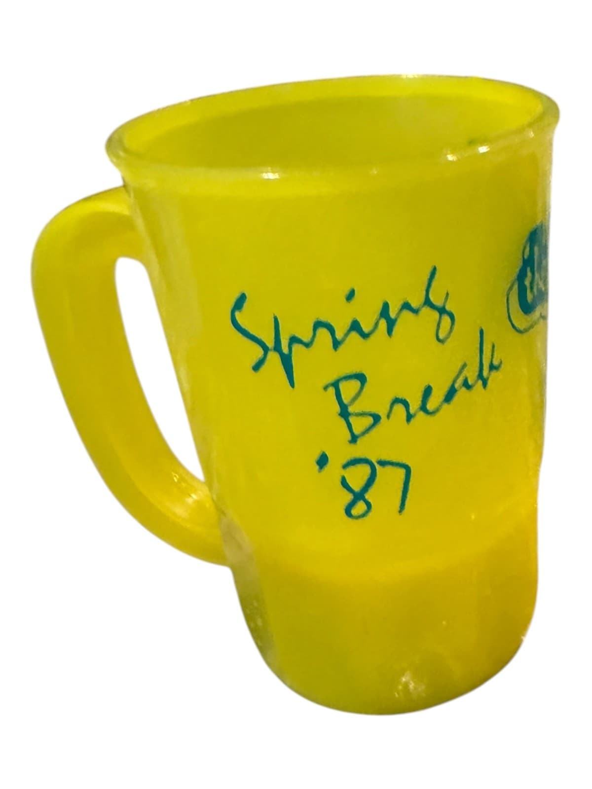 VTG The Other Place Rocks Daytona Spring Break '87 Plastic Yellow Souvenir Mug - Thumbnail 2
