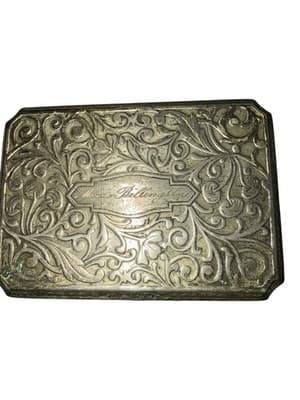 Antique Engraved Silverplate Trinket Box w/ Original Note Provenance - Thumbnail 4