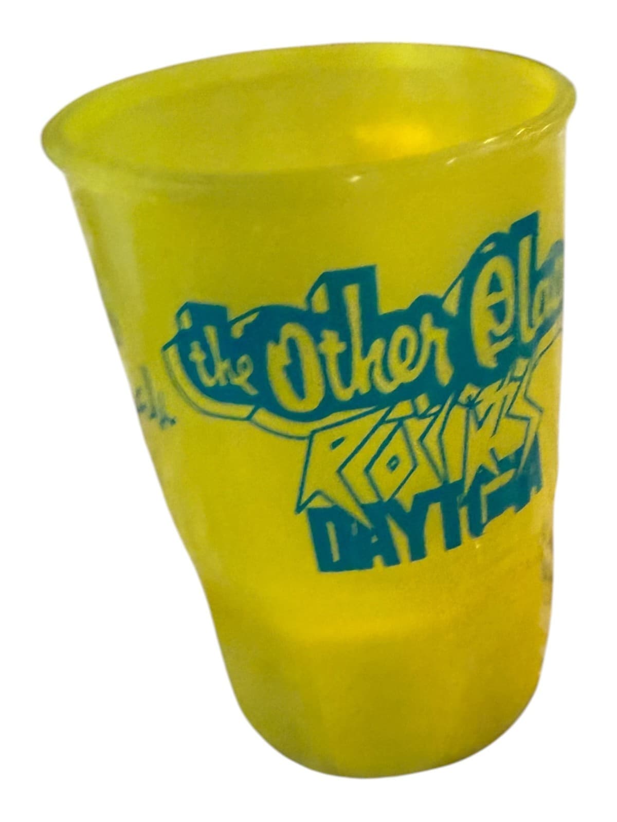 VTG The Other Place Rocks Daytona Spring Break '87 Plastic Yellow Souvenir Mug - Thumbnail 4
