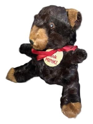 Vintage Real Mink Fur Teddy Bear Costa Mesa Furs Think MINK Tag - Thumbnail 10