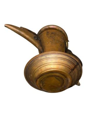 Vintage Brass Dallah Coffee Pot Middle Eastern Arabic Teapot Etched - Thumbnail 5
