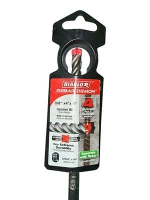 Diablo Rebar Demon SDS Plus Hammer Bit Set 3/8 in & 1/2 in Concrete Rebar - Thumbnail 5