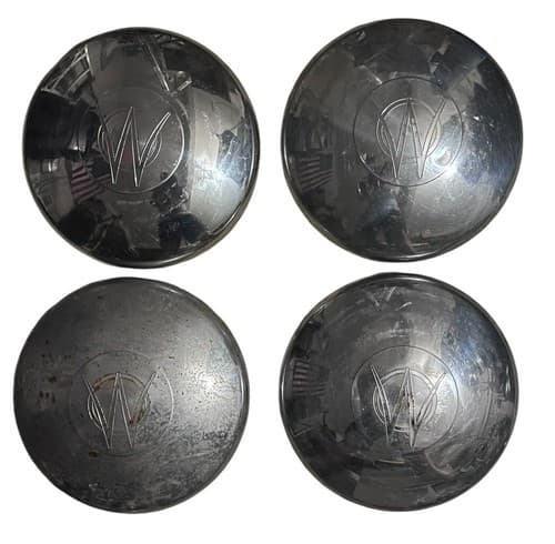 (4) 1948, 1949, 1950, 1951 ORIGINAL Willys Overland Jeepster Hubcaps Chrome - Image 1