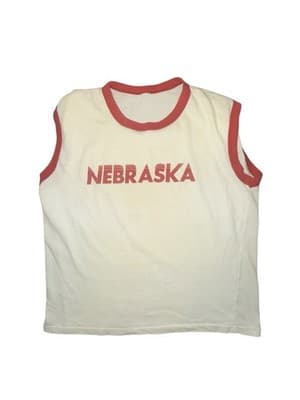 Vintage 80s Nebraska Cornhuskers Ringer Tank Top White/Red “NEBRASKA” - Thumbnail 3