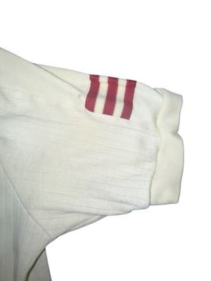 Vintage 80s Adidas Stanford Polo Shirt Cream/Red Embroidered Medium - Thumbnail 3
