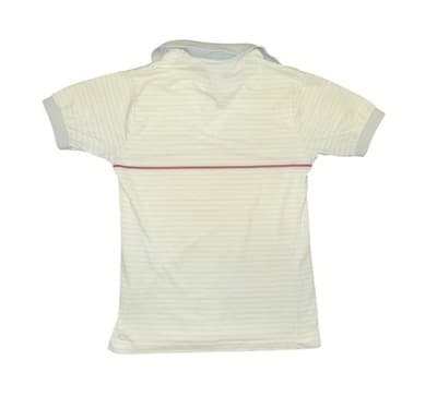 Vintage 80s Adidas Stanford Polo Shirt Cream/Red Embroidered Medium - Thumbnail 4