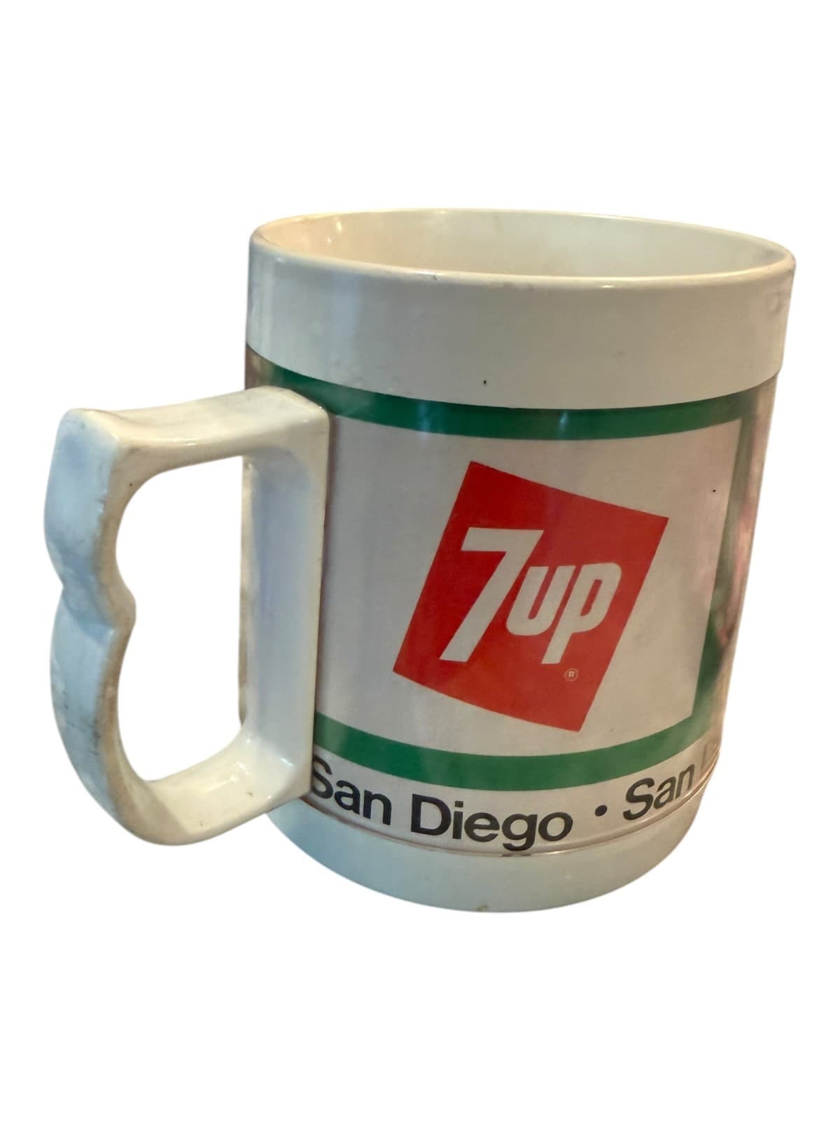 Vintage San Diego Padres Baseball Team Photograph 7-Up Thermo-Serv Ceramic Mug - Image 1