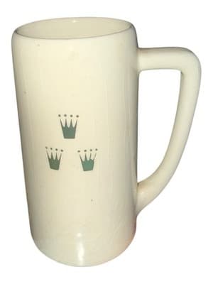 Vintage MCM Stoneware Mug Three Crowns Scandinavian Style 1950s Cream - Thumbnail 3