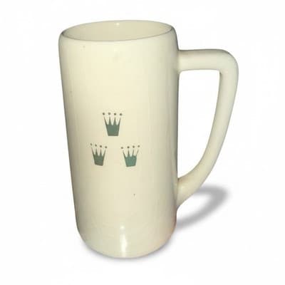 Vintage MCM Stoneware Mug Three Crowns Scandinavian Style 1950s Cream - Image 1