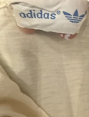 Vintage 80s Adidas Stanford Polo Shirt Cream/Red Embroidered Medium - Thumbnail 6