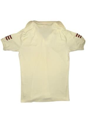 Vintage 80s Adidas Stanford Polo Shirt Cream/Red Embroidered Medium - Thumbnail 5