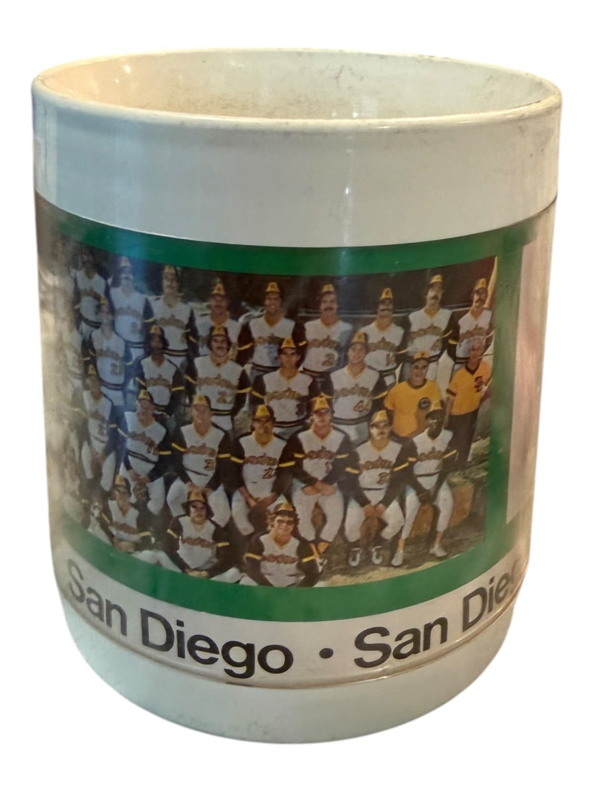 Vintage San Diego Padres Baseball Team Photograph 7-Up Thermo-Serv Ceramic Mug - Thumbnail 2