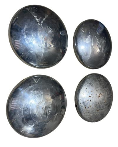 (4) 1948, 1949, 1950, 1951 ORIGINAL Willys Overland Jeepster Hubcaps Chrome - Thumbnail 2