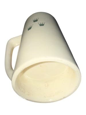 Vintage MCM Stoneware Mug Three Crowns Scandinavian Style 1950s Cream - Thumbnail 4