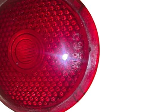1946-1950 Willys Jeep Wagon GLASS Tail Light Lens Stimsonite AND Plate - Thumbnail 3
