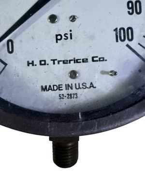 Vintage H.O. Trerice 0-100 PSI Pressure Gauge Bottom Mount Made in USA - Thumbnail 3
