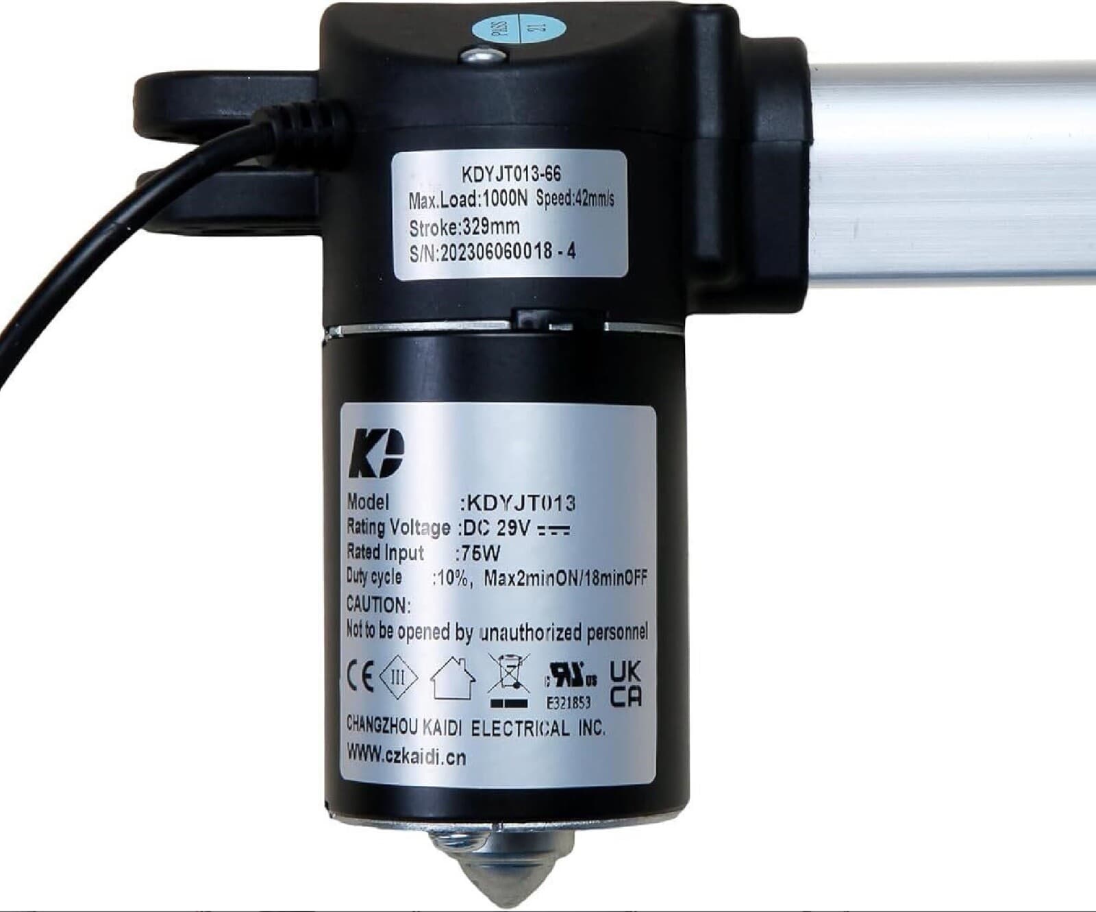 Kaidi Motor Kit Linear Actuator Model KDYJT013-66 for Power Recliner Lift Chairs - Thumbnail 2