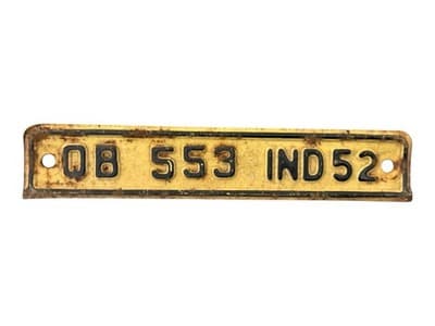 Vintage 1952 INDIANA LICENSE PLATE TOPPER ZY3903 - Image 1